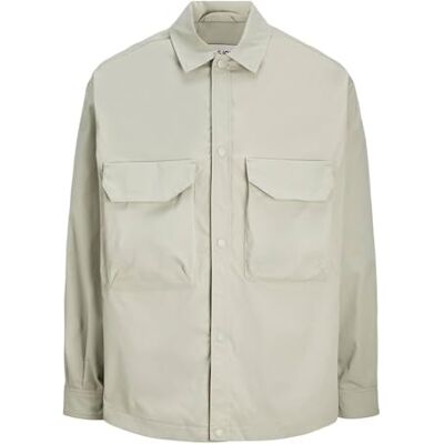 JACK & JONES JACK&JONES JCOHELVETICA Parachute Overshirt LS, abbey stone, XL JACK & JONES JACK&JONES JCOHELVETICA Parachute Overshirt LS, abbey stone, XL