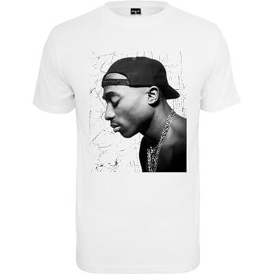 Tee herr tupac cracked background te, Vit, L Tee herr tupac cracked background te, Vit, L