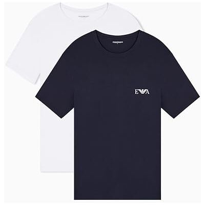 Giorgio Armani Herr Bold Monogram 2-Pack Crew Neck T-Shirt Vit XL Giorgio Armani Herr Bold Monogram 2-Pack Crew Neck T-Shirt Vit XL