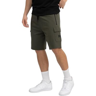Lonsdale Shorts för män Regular Fit TOTTON, Oliv/Svart, S Lonsdale Shorts för män Regular Fit TOTTON, Oliv/Svart, S