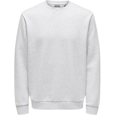 Only & Sons Onsceres Crew Neck Noos sweatshirt, Super Light Grey Melange, M Only & Sons Onsceres Crew Neck Noos sweatshirt, Super Light Grey Melange, M