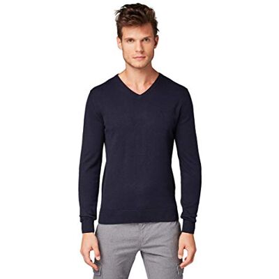 TOM TAILOR herr Tröja 1012820, 13160 Knitted Navy Melange, XXL TOM TAILOR herr Tröja 1012820, 13160 Knitted Navy Melange, XXL