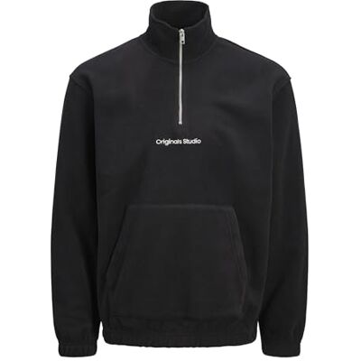 JACK & JONES JACK&JONES Jorvesterbro fleece kvarts dragkedja Noos, svart, S JACK & JONES JACK&JONES Jorvesterbro fleece kvarts dragkedja Noos, svart, S