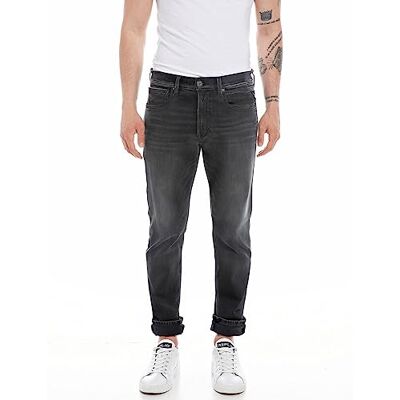 Replay Herr rak passform jeans grover, 098 svart, 28W / 32L Replay Herr rak passform jeans grover, 098 svart, 28W / 32L