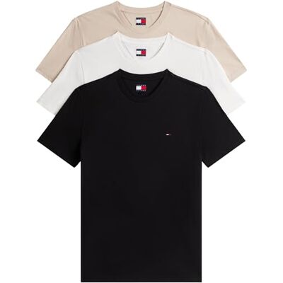 Tommy Jeans herr TJM XSLIM 3PACK TEE EXT DM0DM21579 S/S t-shirt, multi (svart/klöver sand/Ecru), XXL, Multi (svart/Gulf Sand/Ecru), XXL Tommy Jeans herr TJM XSLIM 3PACK TEE EXT DM0DM21579 S/S t-shirt, multi (svart/klöver sand/Ecru), XXL, Multi (svart/Gulf Sand/Ecru), XXL