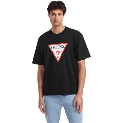 GUESS Gj SS CN Os ikonisk T-shirt herr (set om 1), Jet Black A996, M GUESS Gj SS CN Os ikonisk T-shirt herr (set om 1), Jet Black A996, M