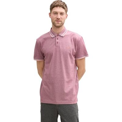 TOM TAILOR pikétröja för män, 37559 – Deep Red Two Tone, M TOM TAILOR pikétröja för män, 37559 – Deep Red Two Tone, M