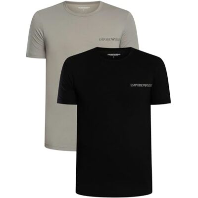 Giorgio Armani Man's CORE Logoband 2-pack rund hals t-shirt svart S normal passform, Svart, S Giorgio Armani Man's CORE Logoband 2-pack rund hals t-shirt svart S normal passform, Svart, S