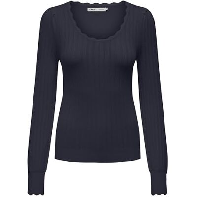 ONLY ONLMEDDI LS U-Neck CC KNT, natthimmel, L ONLY ONLMEDDI LS U-Neck CC KNT, natthimmel, L