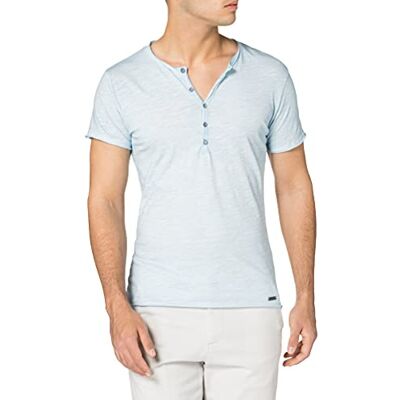 KEY LARGO Herr lemonad knapp T-shirt, Himmelsblå (1215), XL KEY LARGO Herr lemonad knapp T-shirt, Himmelsblå (1215), XL