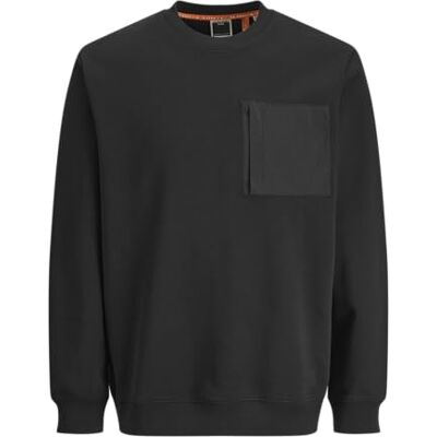 JACK & JONES JACK&JONES Jcooutdoor Sweat Crew Necksn, svart, S JACK & JONES JACK&JONES Jcooutdoor Sweat Crew Necksn, svart, S
