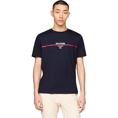 Tommy Hilfiger kortärmad t-shirt med rund hals, Öken himmel, XS Tommy Hilfiger kortärmad t-shirt med rund hals, Öken himmel, XS