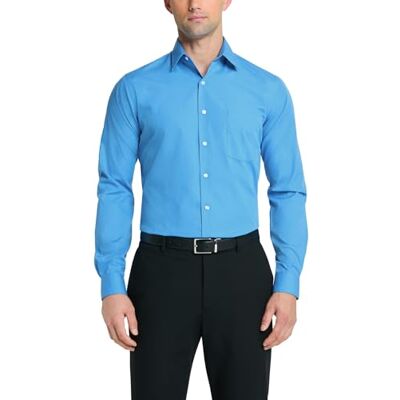 Van Heusen herrklänning skjorta anpassad poplin solid, Pacifico, 15.5 Neck / 34-35 Sleeve Van Heusen herrklänning skjorta anpassad poplin solid, Pacifico, 15.5 Neck / 34-35 Sleeve