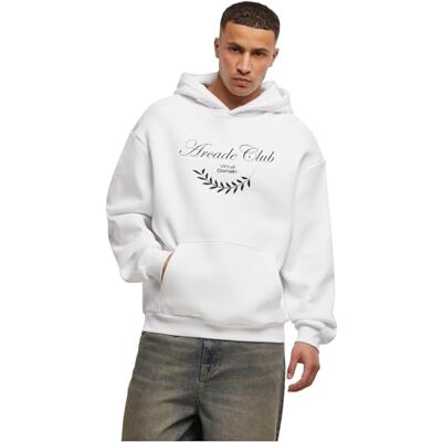 Tee huvtröja för män, 70% bomull, 30% polyester, vit, XL, Vit, XL Tee huvtröja för män, 70% bomull, 30% polyester, vit, XL, Vit, XL