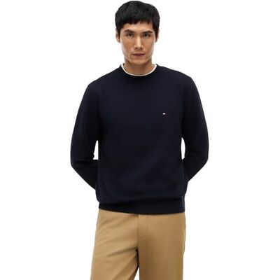 Tommy Hilfiger herr ESSENTIAL FLEECE CREWNECK MW0MW37232, pullover sweatshirt, blå, XXL, Blå (ökenhimmel), XXL Tommy Hilfiger herr ESSENTIAL FLEECE CREWNECK MW0MW37232, pullover sweatshirt, blå, XXL, Blå (ökenhimmel), XXL