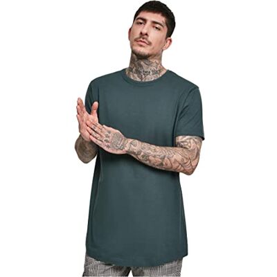 Urban Classics herr T-tröja Shaped Long Tee, Flaskgrön, XXL Urban Classics herr T-tröja Shaped Long Tee, Flaskgrön, XXL