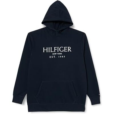 Tommy Hilfiger herr BT-BIG HILFIGER HOODY-B MW0MW37916, pullover huvtröja, blå, 2XLT, Blå (ökenhimmel), XXL Tommy Hilfiger herr BT-BIG HILFIGER HOODY-B MW0MW37916, pullover huvtröja, blå, 2XLT, Blå (ökenhimmel), XXL