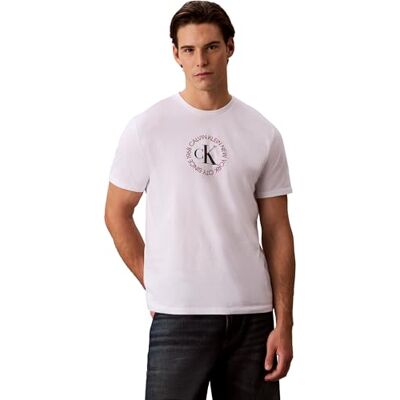 Calvin Herr SS 30s WHSL CK ord cirkel graf LV14RE816G grafiska t-shirts, vit (lysande vit), S, Vit (lysande vit), S Calvin Herr SS 30s WHSL CK ord cirkel graf LV14RE816G grafiska t-shirts, vit (lysande vit), S, Vit (lysande vit), S