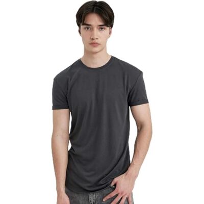 DeFacto Basic T-shirt för män – klassisk t-shirt för män, D.anthra, XXL DeFacto Basic T-shirt för män – klassisk t-shirt för män, D.anthra, XXL