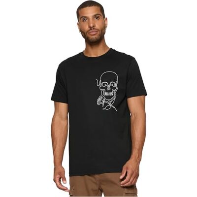 herr Skull One Line Tee XXL svart, svart, XXL herr Skull One Line Tee XXL svart, svart, XXL