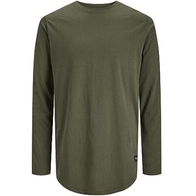 JACK & JONES T-shirt för män enfärgad rund hals T-shirt, Grön (Forest Night/Relaxed), M JACK & JONES T-shirt för män enfärgad rund hals T-shirt, Grön (Forest Night/Relaxed), M