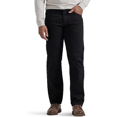 Wrangler Authentics Herr klassisk 5-ficks bomull avslappnad passform byxor jeans, Svart, 31W 30L Wrangler Authentics Herr klassisk 5-ficks bomull avslappnad passform byxor jeans, Svart, 31W 30L