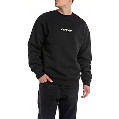 Replay herr sweatshirt, Svart 098, XXL Replay herr sweatshirt, Svart 098, XXL