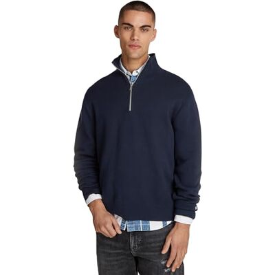 Tommy Jeans herr TJM REG halvt blixtlås tröja DM0DM20596 halv dragkedja tröja, blå (mörk natt marinblå), M, Blå (mörk natt marinblå), M Tommy Jeans herr TJM REG halvt blixtlås tröja DM0DM20596 halv dragkedja tröja, blå (mörk natt marinblå), M, Blå (mörk natt marinblå), M