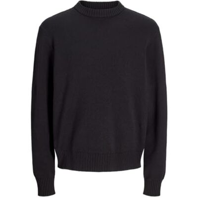 JACK & JONES JORAVONDALE Jacquard stickad crew neck, svart, M JACK & JONES JORAVONDALE Jacquard stickad crew neck, svart, M