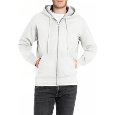 Replay Basic sweatjacka för män med huva, 011 Naturligt vitt, L Replay Basic sweatjacka för män med huva, 011 Naturligt vitt, L