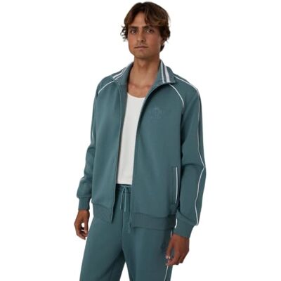 GUESS Men'sEDWIN sweatshirt med hel dragkedja, sweatshirt, sweatshirt, TDARK, grå morgonstorlek S längd N GUESS Men'sEDWIN sweatshirt med hel dragkedja, sweatshirt, sweatshirt, TDARK, grå morgonstorlek S längd N