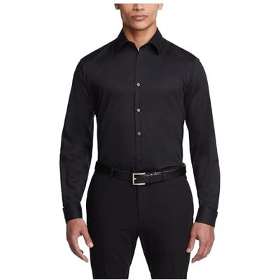 Van Heusen Flex krage, slim fit, stretchklänning, skjorta för män, Svart, 15.5 Neck / 34-35 Sleeve Van Heusen Flex krage, slim fit, stretchklänning, skjorta för män, Svart, 15.5 Neck / 34-35 Sleeve
