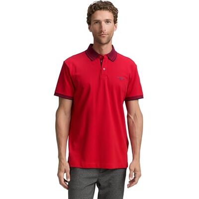 TOM TAILOR Piqué pikétröja med stretch för män, 12830 – Samba röd, M TOM TAILOR Piqué pikétröja med stretch för män, 12830 – Samba röd, M