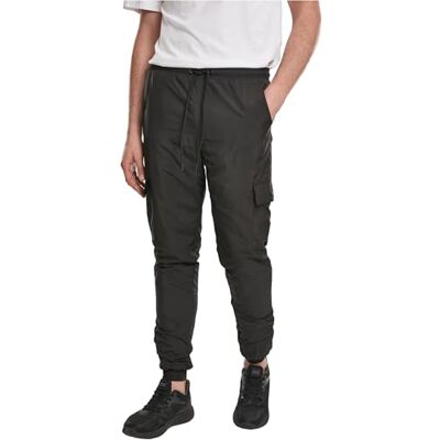 Urban Classics Herr Cargo nylon track byxor fritidsbyxor, svart, XXL Urban Classics Herr Cargo nylon track byxor fritidsbyxor, svart, XXL