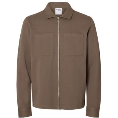 SELECTED HOMME Slhjackie sweat zip jacka Noos, Morel, XXL SELECTED HOMME Slhjackie sweat zip jacka Noos, Morel, XXL