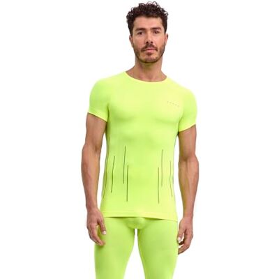 FALKE herr baselayer-Shirt varm rund hals M S/s Ts funktionsmaterial snabbtorkande 1 styck, gul blixt 1690 trend, M FALKE herr baselayer-Shirt varm rund hals M S/s Ts funktionsmaterial snabbtorkande 1 styck, gul blixt 1690 trend, M