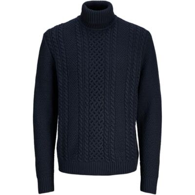 JACK & JONES Jjpaul stickad rulle hals, Sky Captain, S JACK & JONES Jjpaul stickad rulle hals, Sky Captain, S