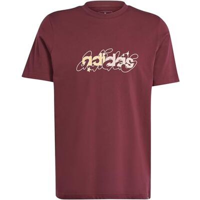 adidas För Män Illustrated Linear Graphic Tee, shadow red, S adidas För Män Illustrated Linear Graphic Tee, shadow red, S