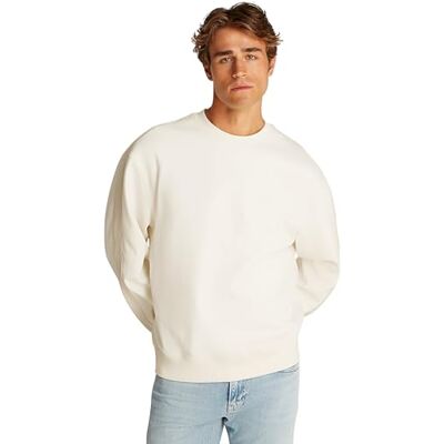 Calvin CK JEANS herr logotyp tejp crew neck J30J327230, vit (Tofu), XL, Vit (Tofu), XL Calvin CK JEANS herr logotyp tejp crew neck J30J327230, vit (Tofu), XL, Vit (Tofu), XL