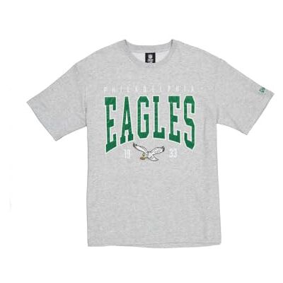 Philadelphia Eagles Unisex NFL överdimensionerad t-shirt satin applikation lapp logo ljung grå t-shirt Philadelphia Eagles Unisex NFL överdimensionerad t-shirt satin applikation lapp logo ljung grå t-shirt