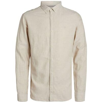 JACK & JONES JPRCCMAZE linne skjorta L/S knapp DOWN, Fields of Rye/passform: bekväm passform, S JACK & JONES JPRCCMAZE linne skjorta L/S knapp DOWN, Fields of Rye/passform: bekväm passform, S