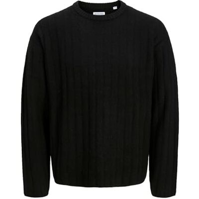 JACK & JONES Jjebradley Carter Knit Crew Neck Sn, svart, XL JACK & JONES Jjebradley Carter Knit Crew Neck Sn, svart, XL