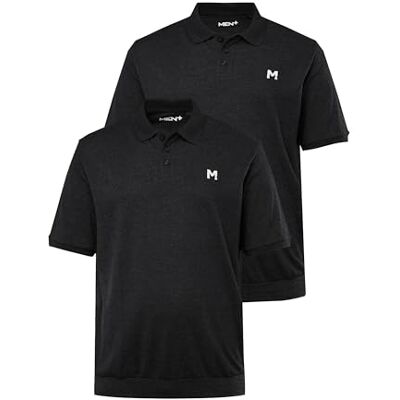 Men Plus Män Plus herr stora storlekar överdimensionerade herrkläder L-8XL herr + pikétröjor, 2-pack, magpassform, basic, piké, halvarm, upp till 10 XL 836266, svart, 3XL Men Plus Män Plus herr stora storlekar överdimensionerade herrkläder L-8XL herr + pikétröjor, 2-pack, magpassform, basic, piké, halvarm, upp till 10 XL 836266, svart, 3XL