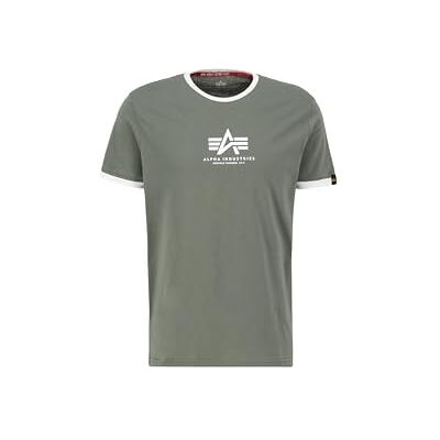 Alpha Industries Basic T Contrast ML T-shirt för män Dark Olive Alpha Industries Basic T Contrast ML T-shirt för män Dark Olive