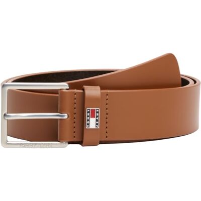 Tommy Jeans herr TJM flagga läder 4.0 AM0AM13416 fast bälte, brun (cognac), 80, Brun (Cognac), 80 Tommy Jeans herr TJM flagga läder 4.0 AM0AM13416 fast bälte, brun (cognac), 80, Brun (Cognac), 80