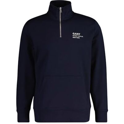 GANT SCRIPT Graphic Half Zip Sweat, Kvällsblå, XL GANT SCRIPT Graphic Half Zip Sweat, Kvällsblå, XL