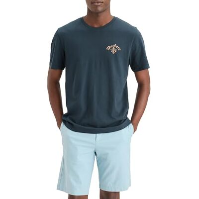 Dockers T-shirt för män, Stratifikt hav (persika blommor), S Dockers T-shirt för män, Stratifikt hav (persika blommor), S
