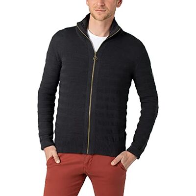 Timezone Herr Tonal randig jacka sweatshirt, kaviar svart, S Timezone Herr Tonal randig jacka sweatshirt, kaviar svart, S