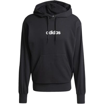 adidas Mezczyzni ESSENTIALS LINEAR FRENCH TERRY HOODIE, black/white, L adidas Mezczyzni ESSENTIALS LINEAR FRENCH TERRY HOODIE, black/white, L