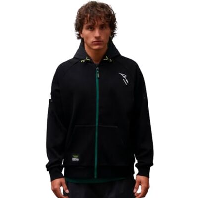KIMOA Aston Martin F1 2024 Fernando Alonso sweatshirt huvtröja för män med huva, herrtröja med dragkedja XS svart återvunnet tyg, svart, XS KIMOA Aston Martin F1 2024 Fernando Alonso sweatshirt huvtröja för män med huva, herrtröja med dragkedja XS svart återvunnet tyg, svart, XS